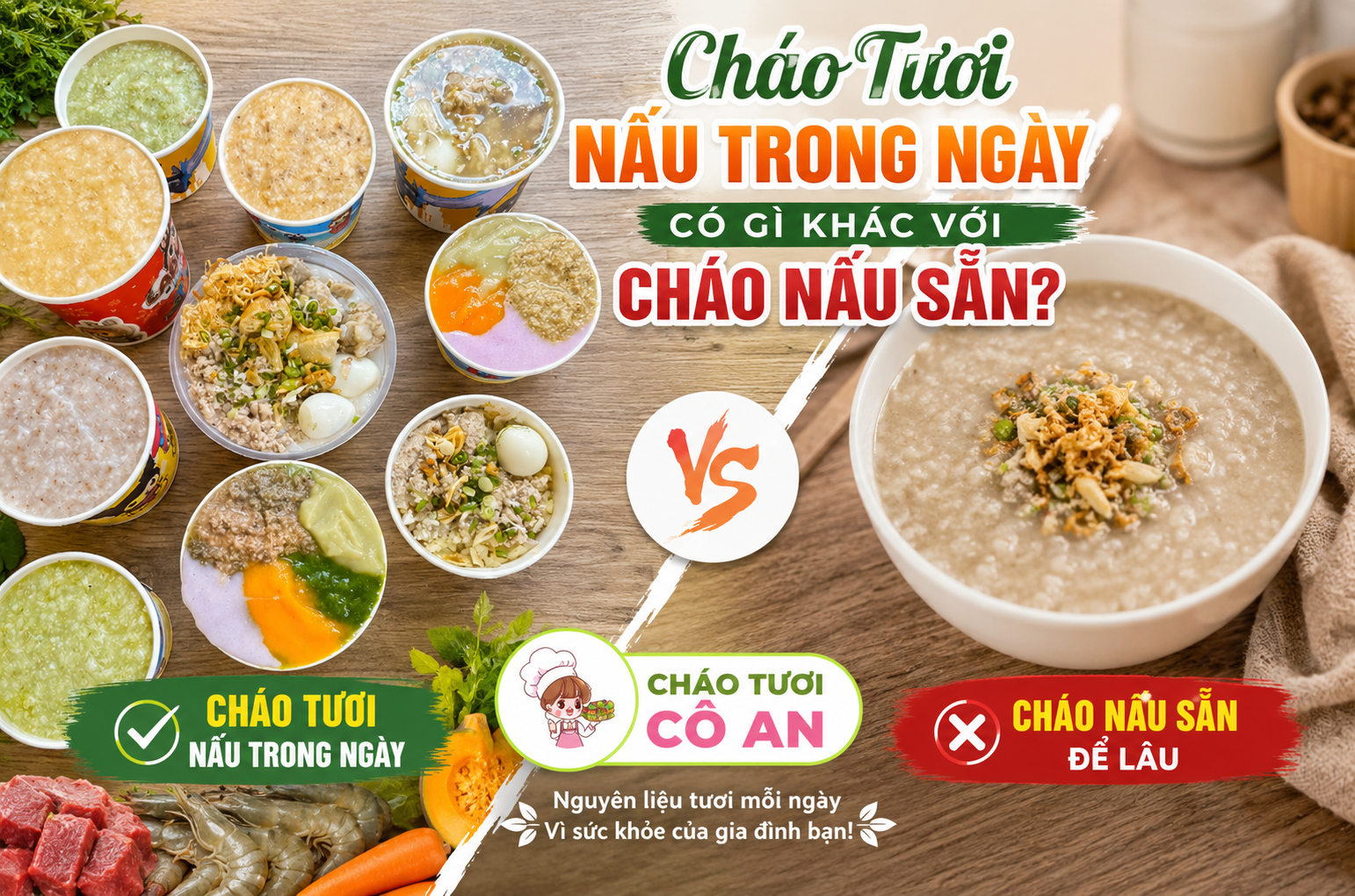 Cháo Tươi Nấu Trong Ngày Có Gì Khác Với Cháo Nấu Sẵn