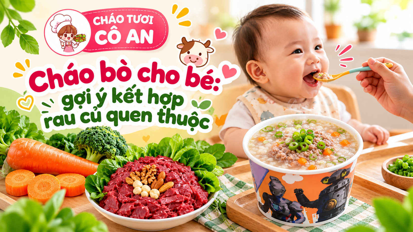 Lợi ích dinh dưỡng khi kết hợp thịt bò và rau củ cho bé