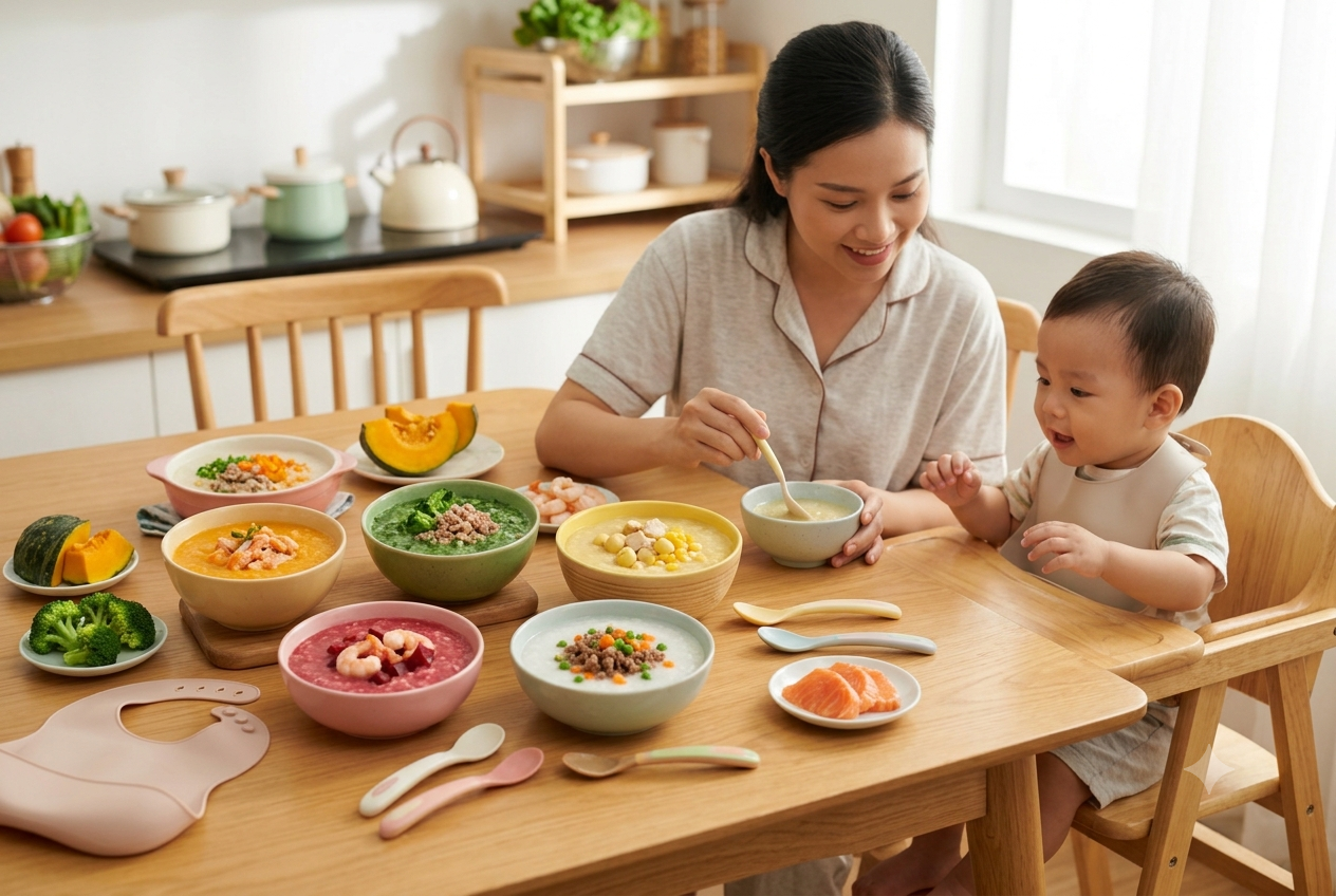 Gợi ý thực đơn cháo dinh dưỡng đa dạng cho bé yêu