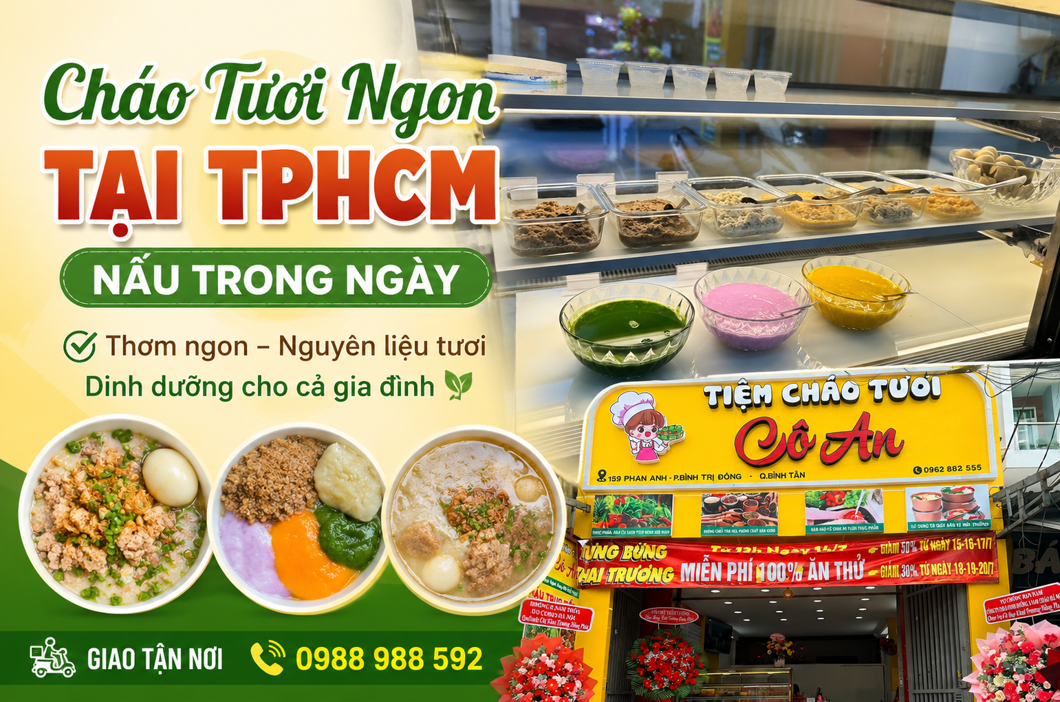 cháo tươi ngon tại tphcm